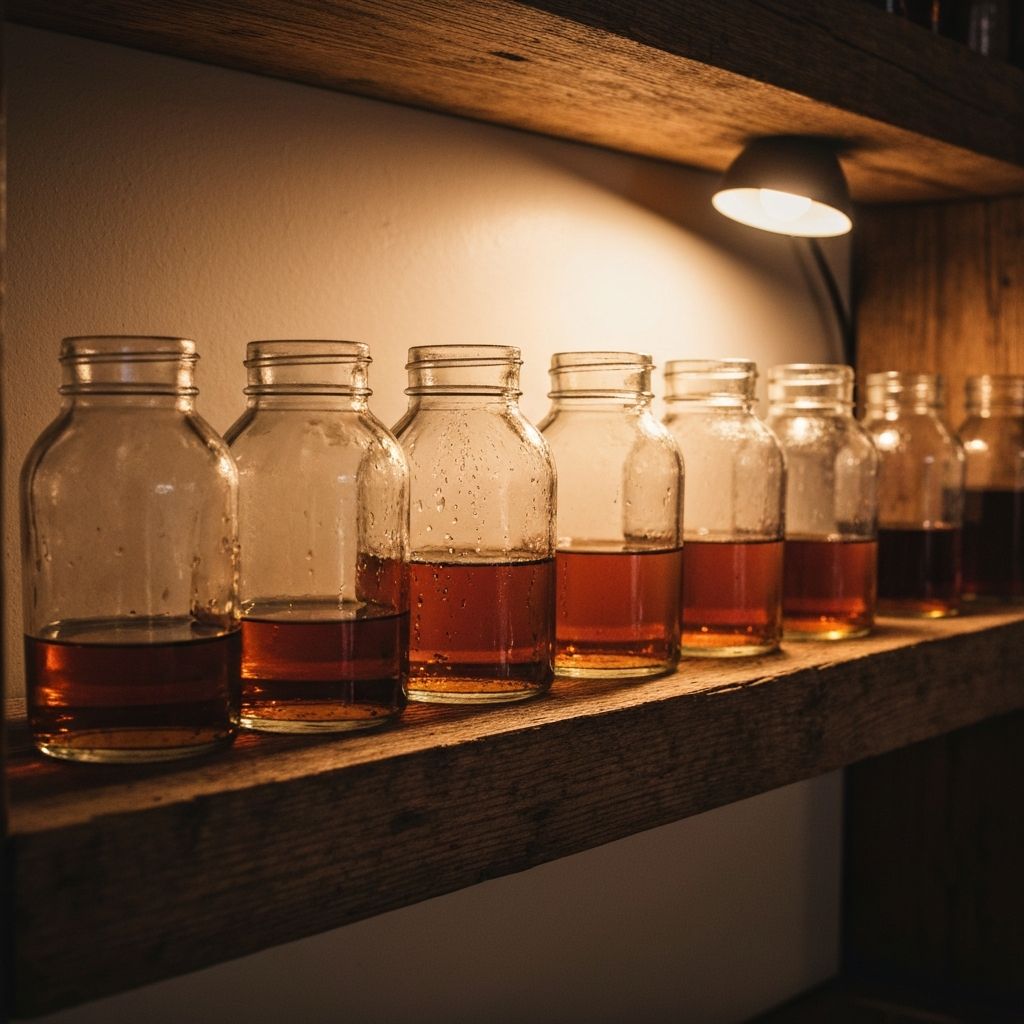 Collection of aged glass jars